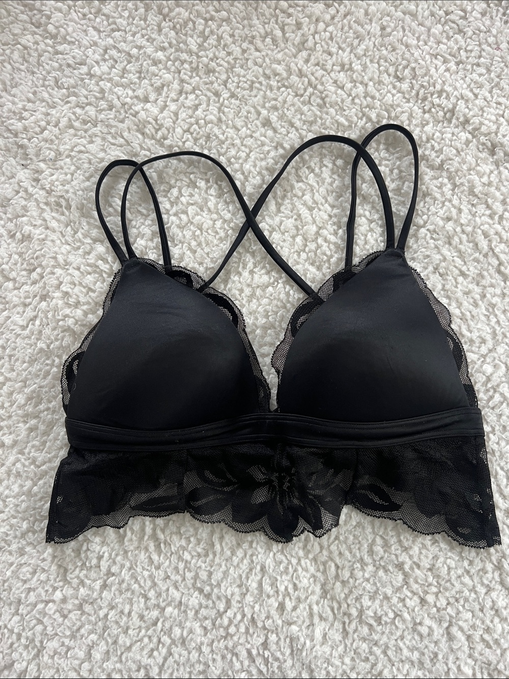 PINK Victoria's Secret Black Lace Triangle Bralette